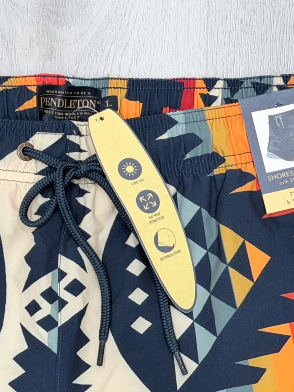 Pendleton Landscape Shoreside Swim Trunks 7” UPF 50+ Built-In Liner Mens L